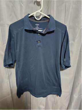 Men's KÜHL Wildfibre Organic Cotton Polo Shirt Blue XL